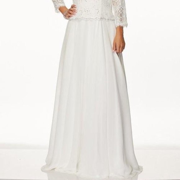 Bateau Neck Long Sleeve Evening Dress JT630W - Picture 4 of 5